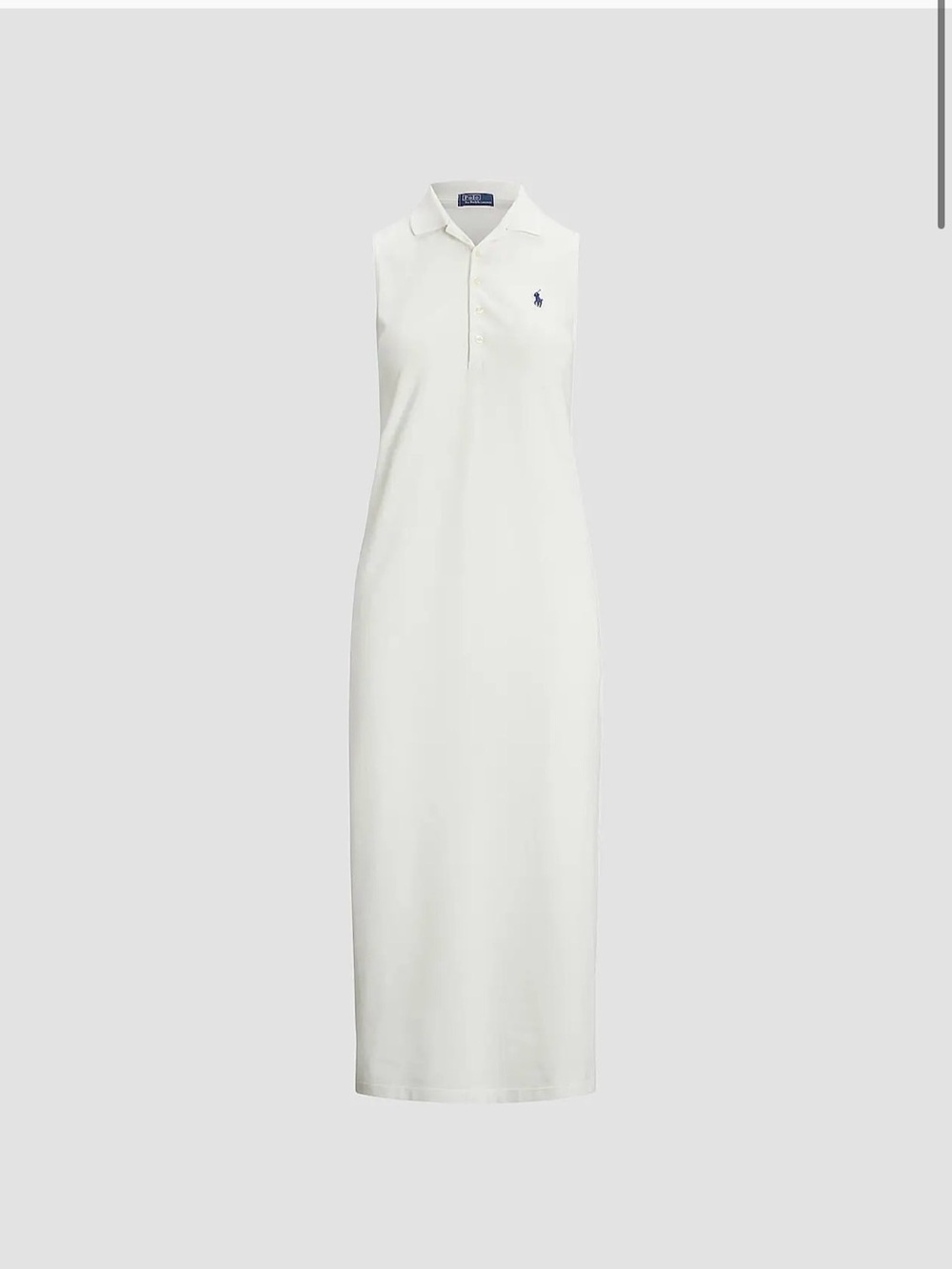 Polo by Ralph Lauren White Sleeveless Polo Maxi Shift Dress